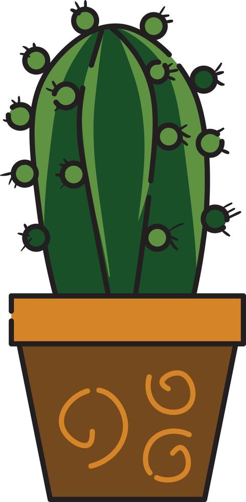 cute cartoon cactus vector