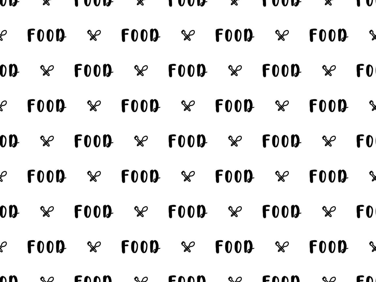 Food cartoon character seamless pattern on white background vector