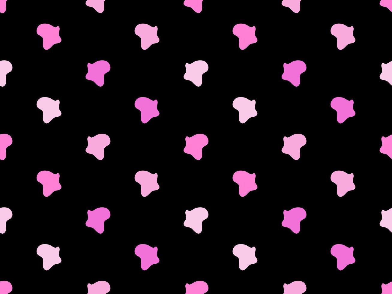 Geometric Shape cartoon character seamless pattern on black background vector