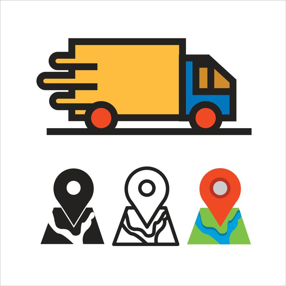 icono de camión de vehículo de entrega. diseño vectorial para sitios web y aplicaciones. vector
