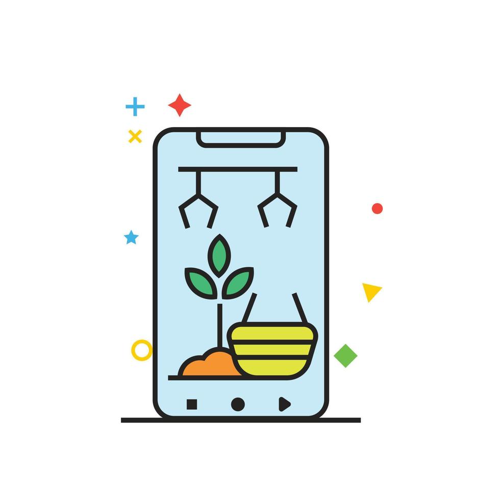 smart farming icon, agriculture, ecology, digital. very suitable for websites, apps and others. vector