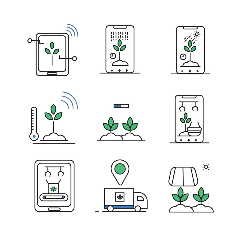 smart farming icon, agriculture, ecology, digital. very suitable for websites, apps and others. vector