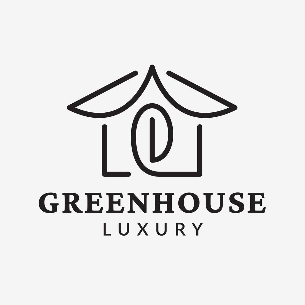Greenhouse Building Logo Template Design vector