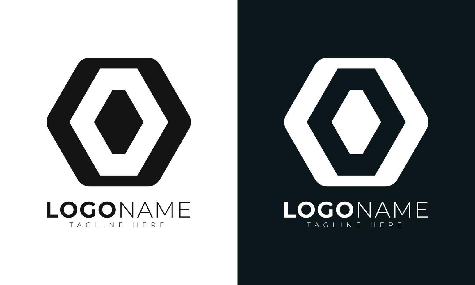 plantilla de diseño de vector de logotipo de letra o inicial. con forma hexagonal. estilo poligonal.