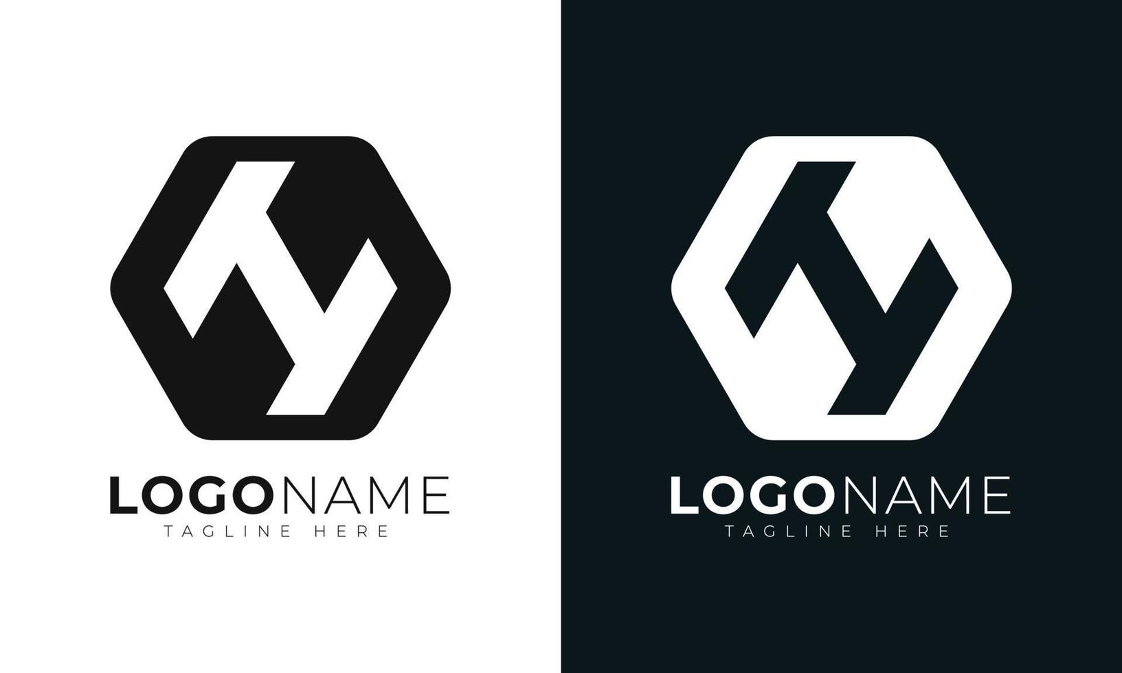 plantilla de diseño de vector de logotipo de letra h inicial. con forma hexagonal. estilo poligonal.