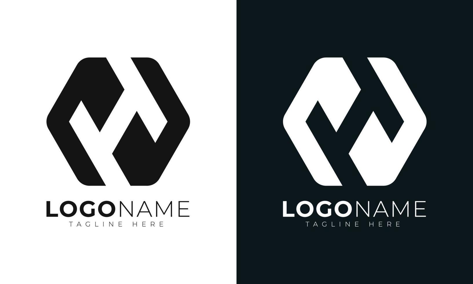 plantilla de diseño de vector de logotipo de letra h inicial. con forma hexagonal. estilo poligonal.