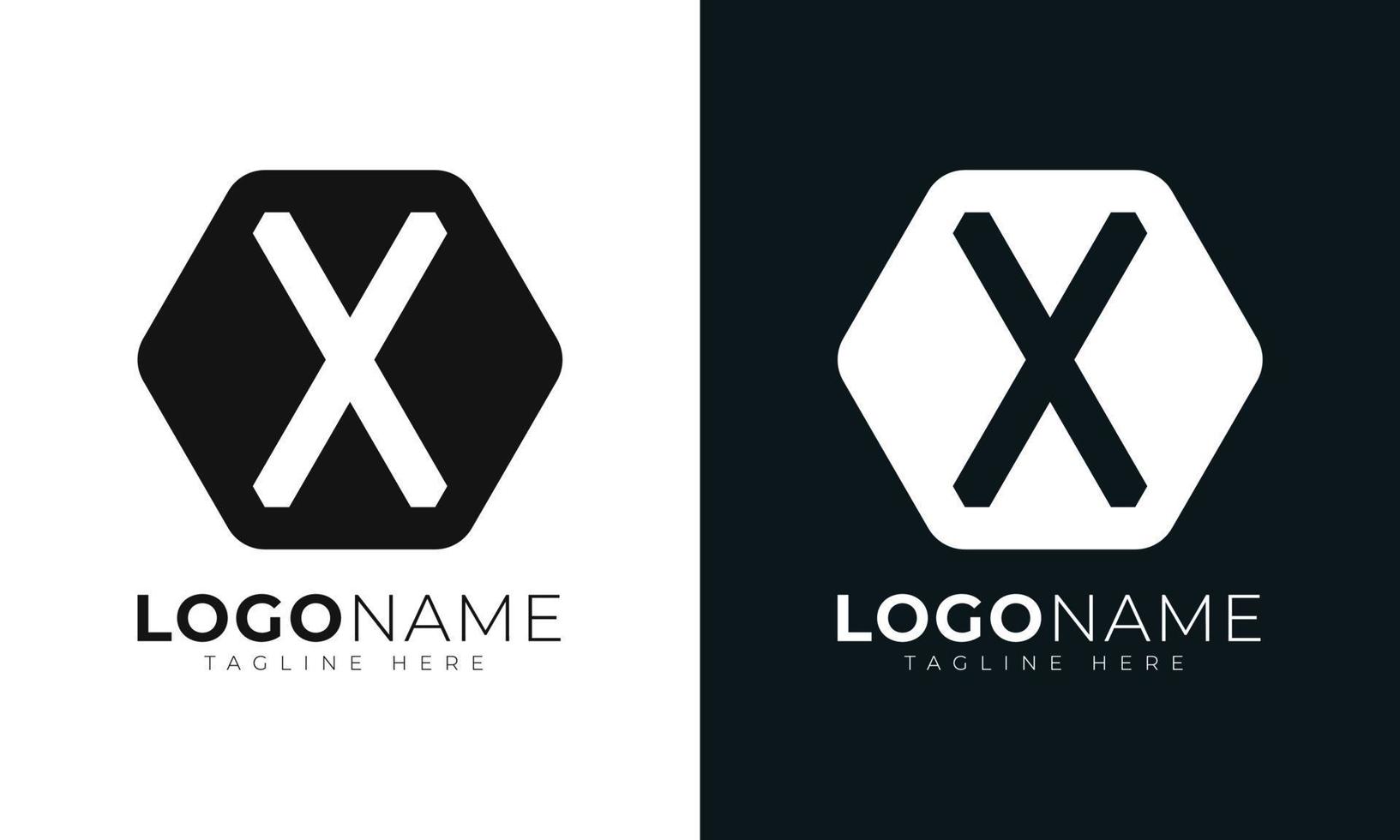 Initial letter x logo vector design template. With Hexagonal shape. Polygonal style.