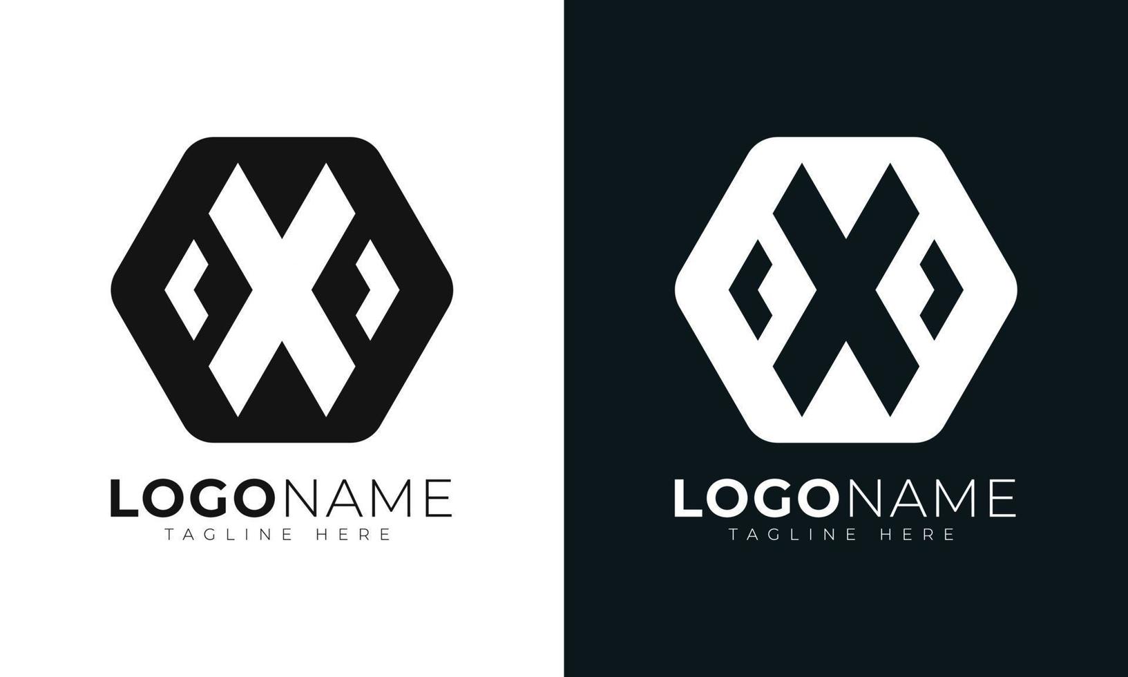 Initial letter x logo vector design template. With Hexagonal shape. Polygonal style.