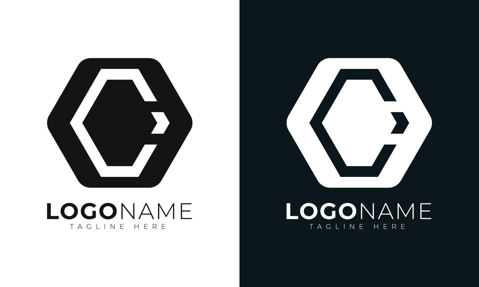 plantilla de diseño de vector de logotipo de letra c inicial. con forma hexagonal. estilo poligonal.