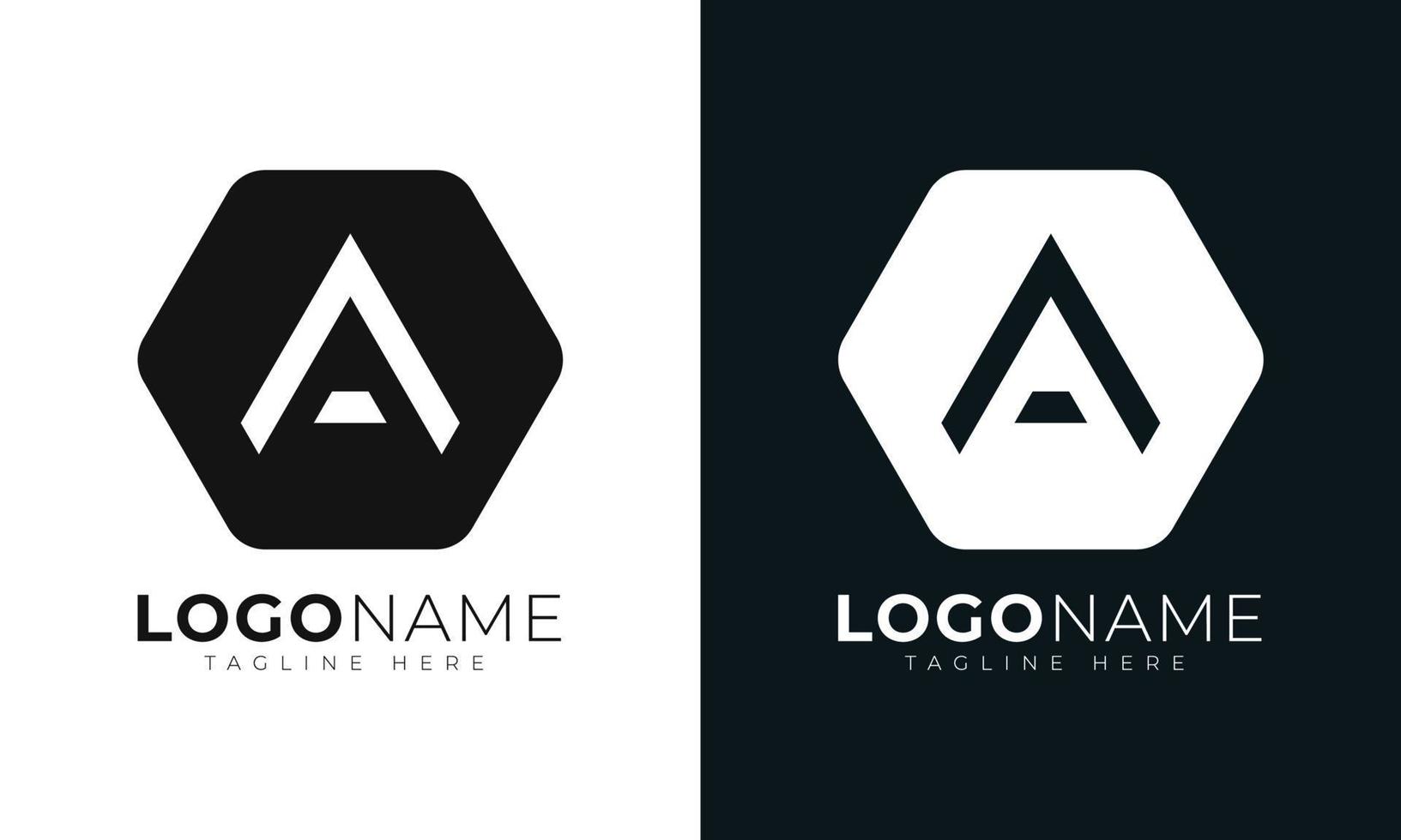 letra inicial una plantilla de diseño de vector de logotipo. con forma hexagonal. estilo poligonal