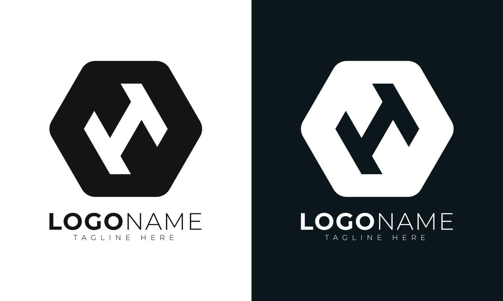 plantilla de diseño de vector de logotipo de letra h inicial. con forma hexagonal. estilo poligonal.