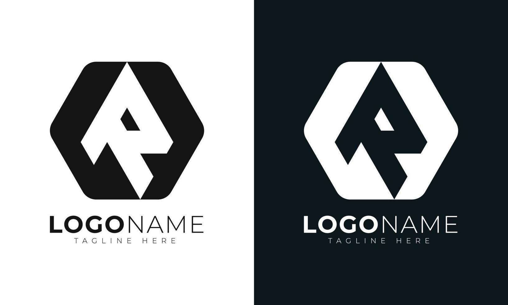 plantilla de diseño de vector de logotipo de letra inicial r. con forma hexagonal. estilo poligonal.