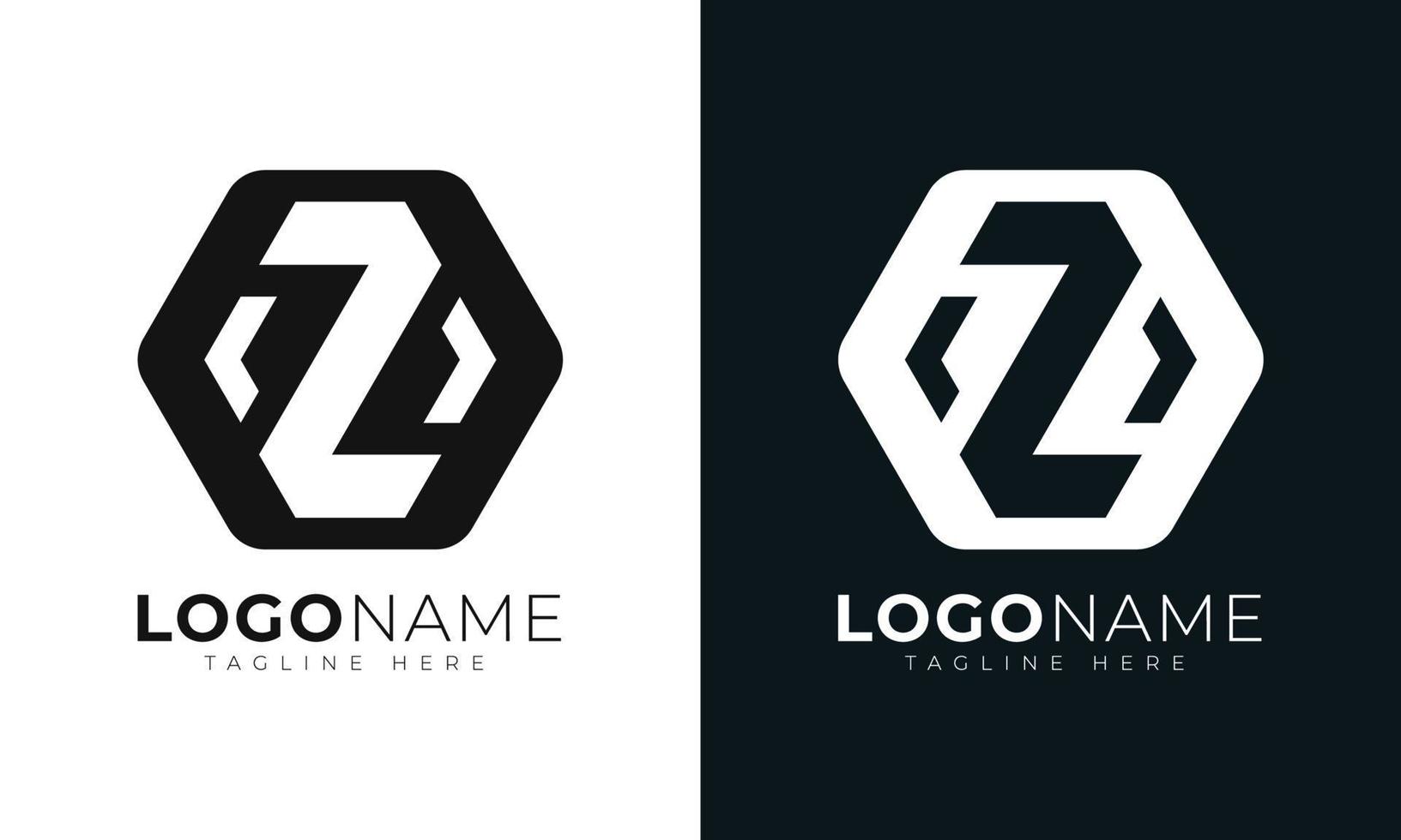 plantilla de diseño de vector de logotipo de letra inicial z. con forma hexagonal. estilo poligonal.