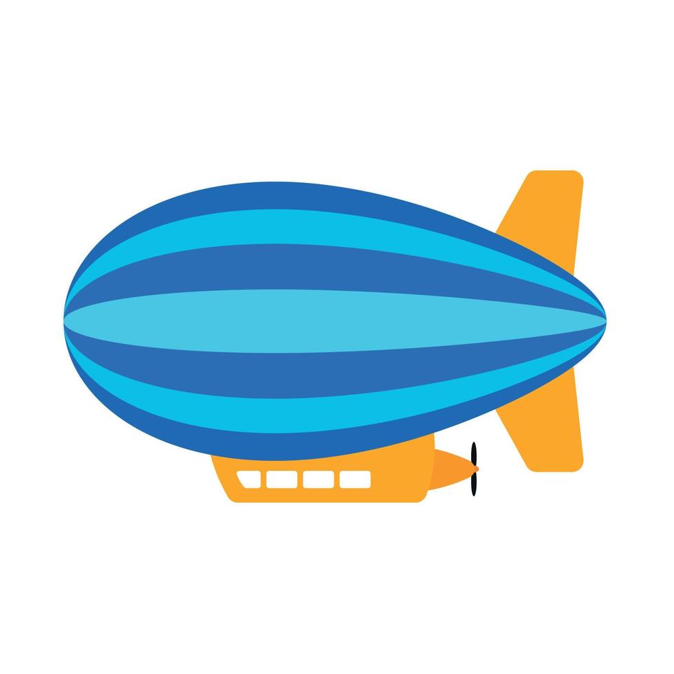 icono de transporte de globo dirigible azul ilustración vectorial aislado sobre fondo blanco vector