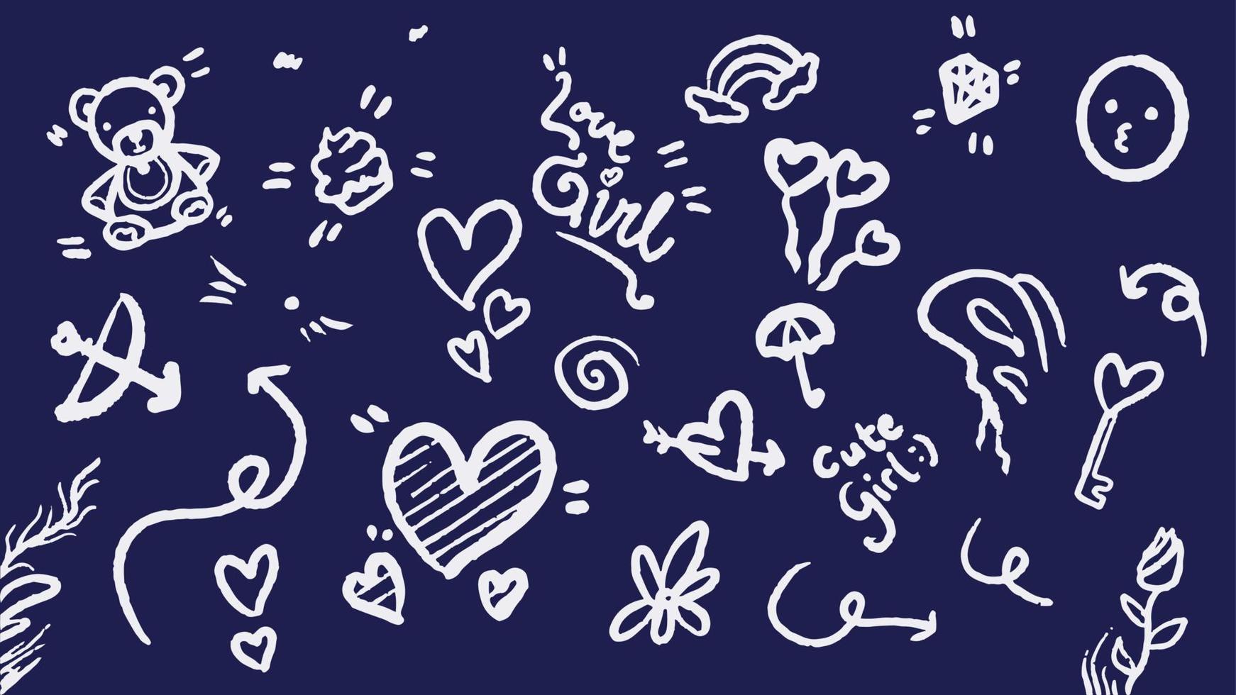 love girl cute hand drawn doodle vector