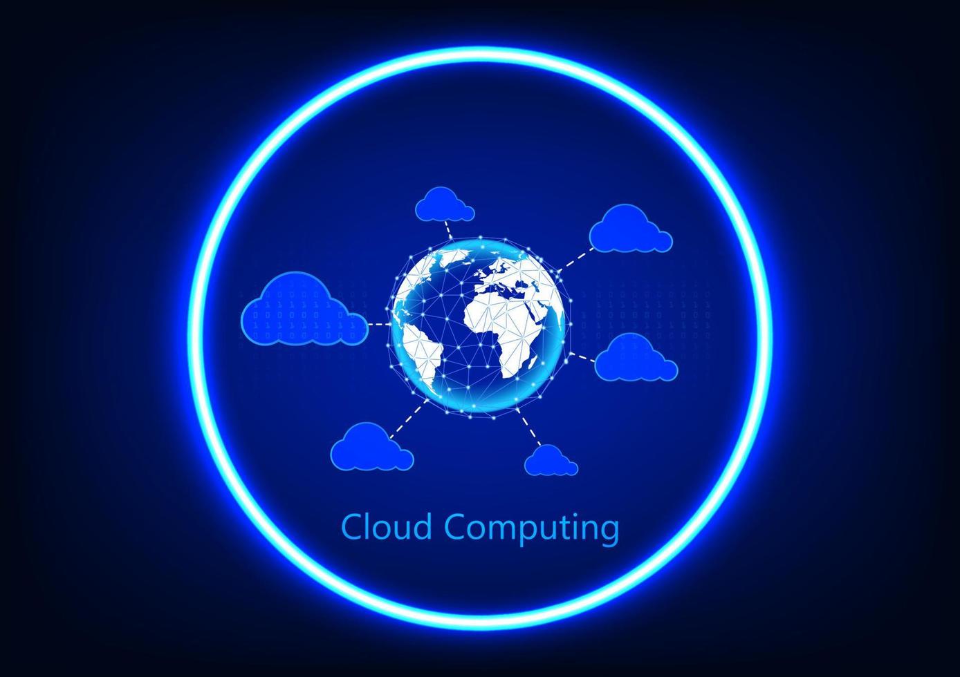 Vector illustration concept cloud computing Hi Technology style  background text digital technology vector illustration