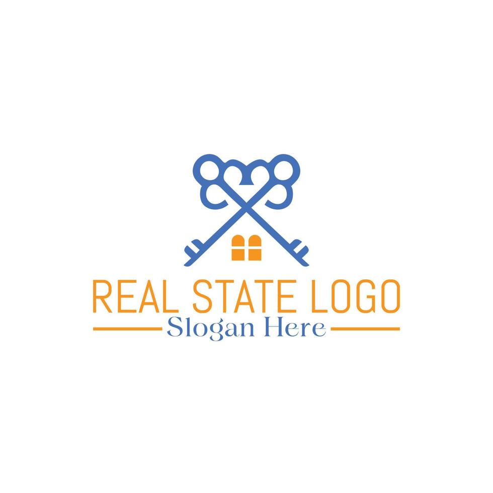 diseño único de logotipo de bienes raíces. vector