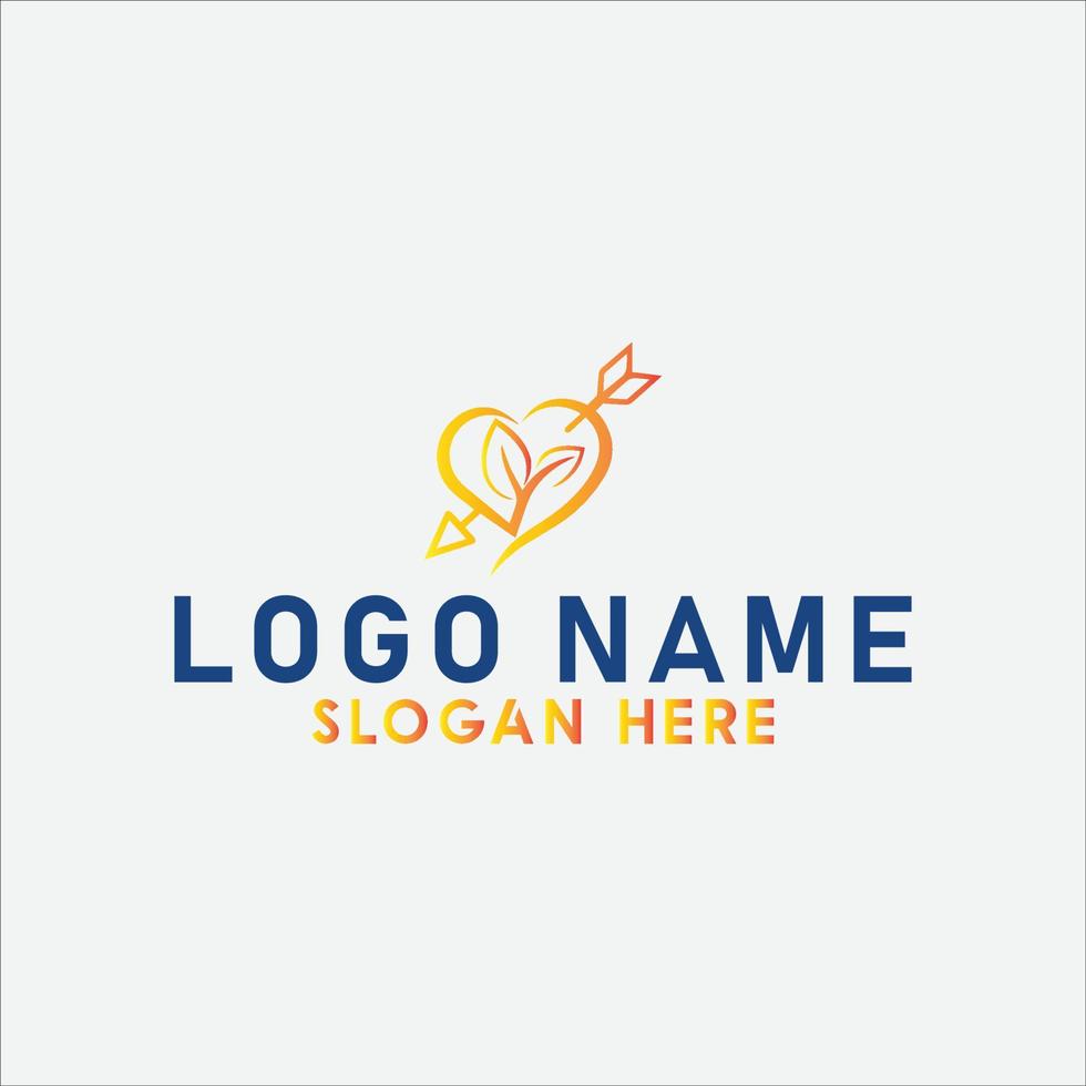 Heart love logo design with vector format.
