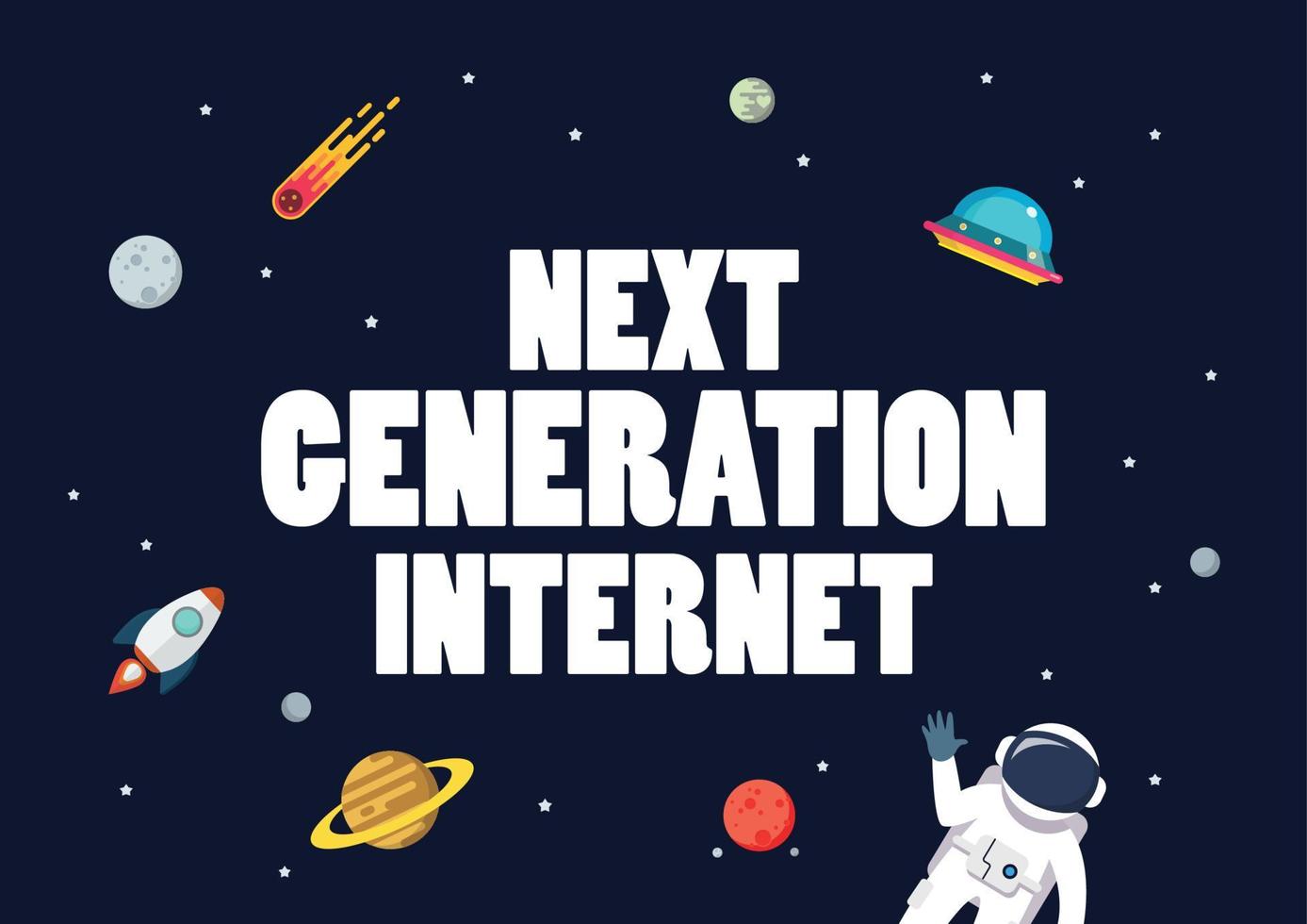 Next generation internet with space background vector
