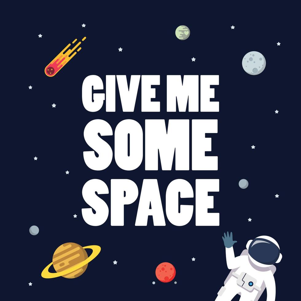 dame un eslogan espacial con fondo espacial vector