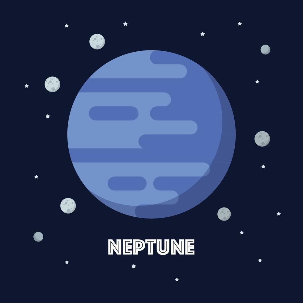 Neptune on space background vector