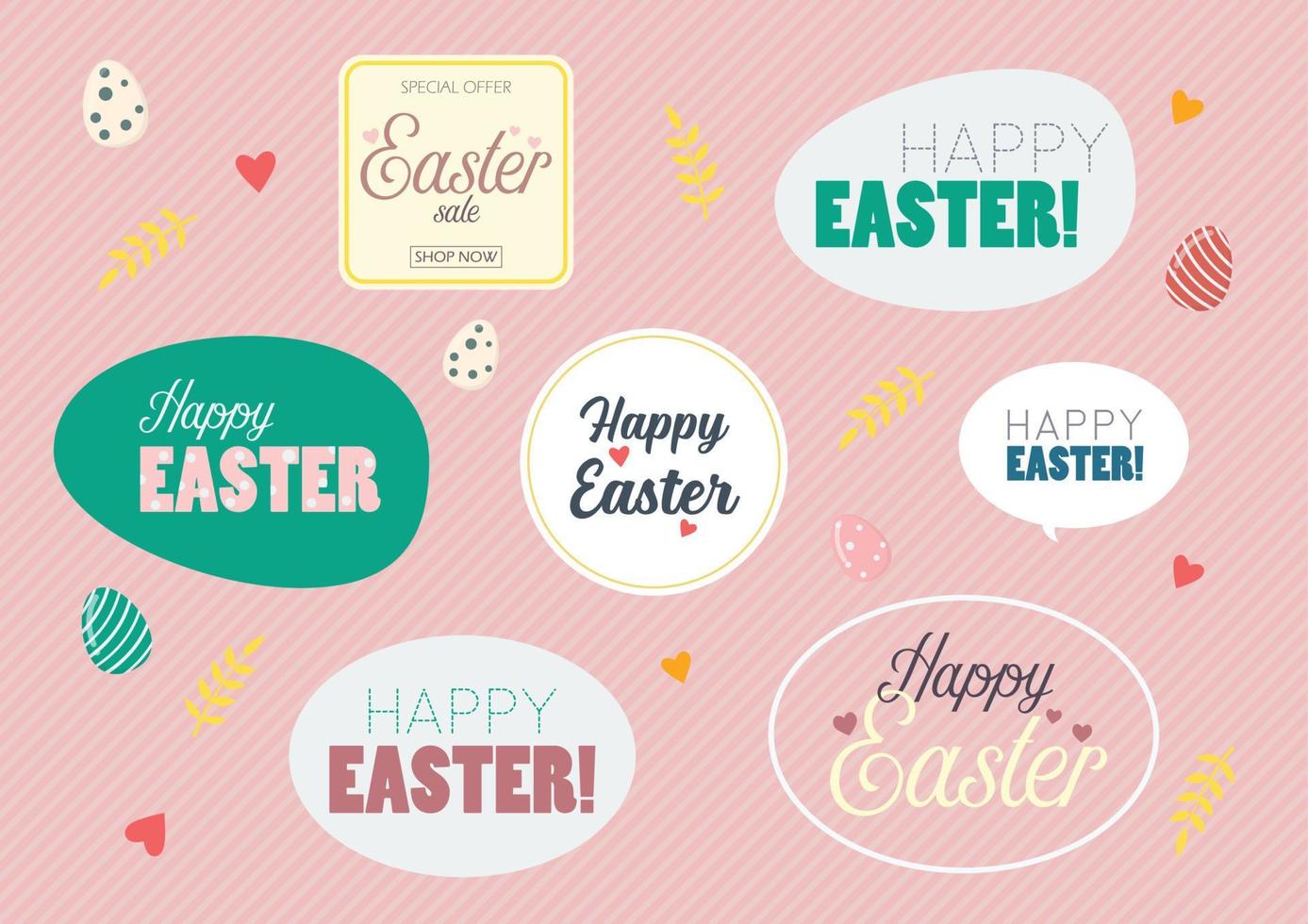 Happy Easter Label Typography vector