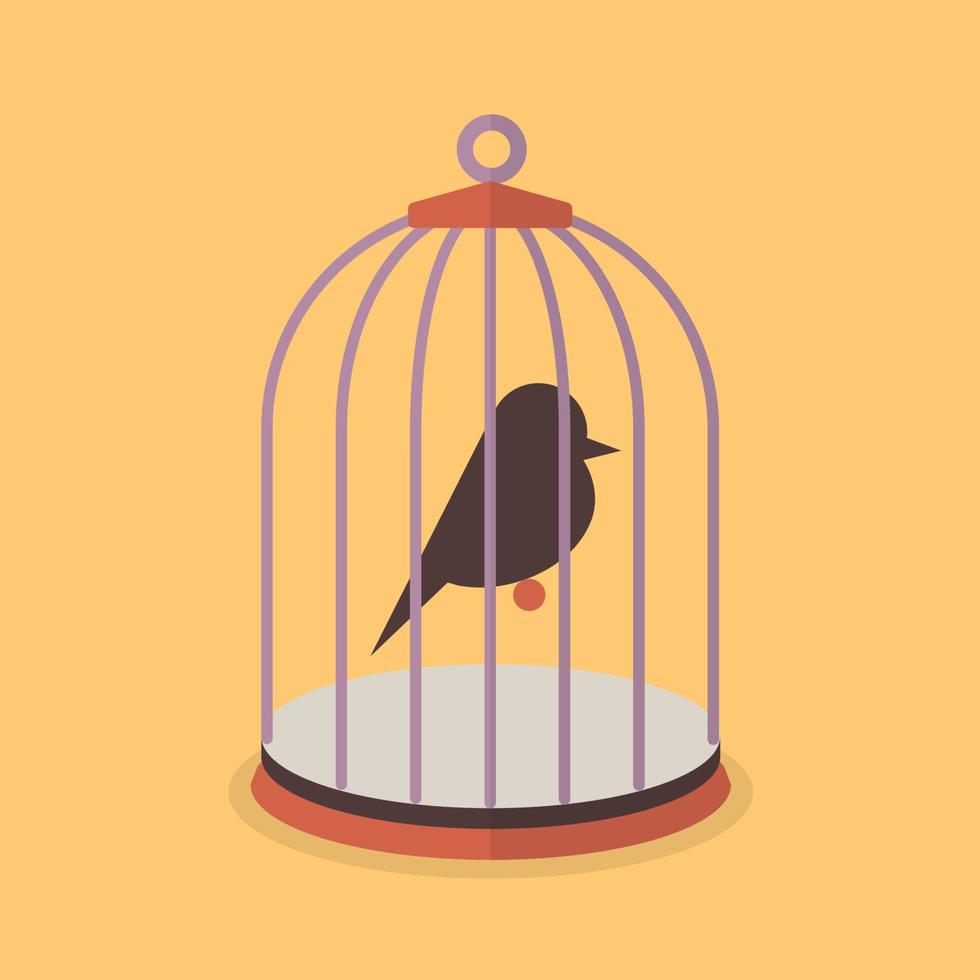 Bird in bird cage vector