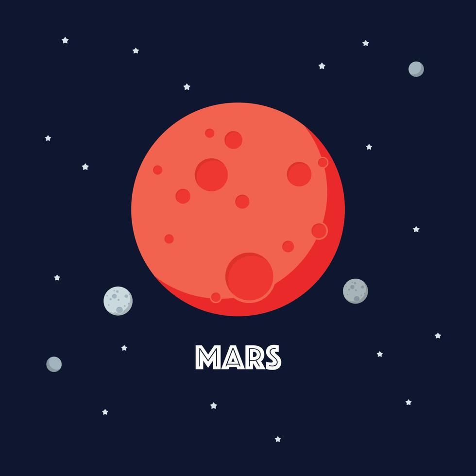 Mars on space background vector