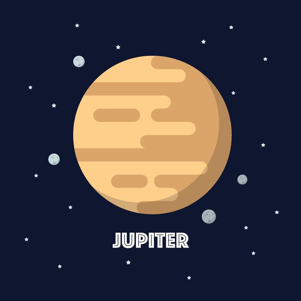 Jupiter on space background vector