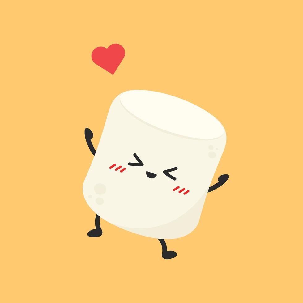 Marshmallow cartoon. marshmallow character design. Marshmallow vector. vector