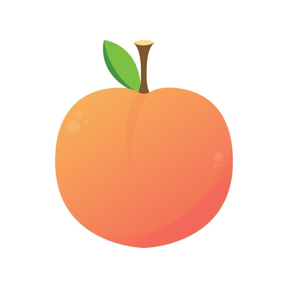 vector de dibujos animados de melocotón. símbolo. diseño de logo.