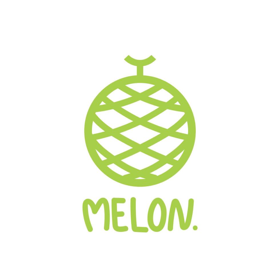 vector de melón melón sobre fondo blanco. fondo de pantalla. diseño de logo.