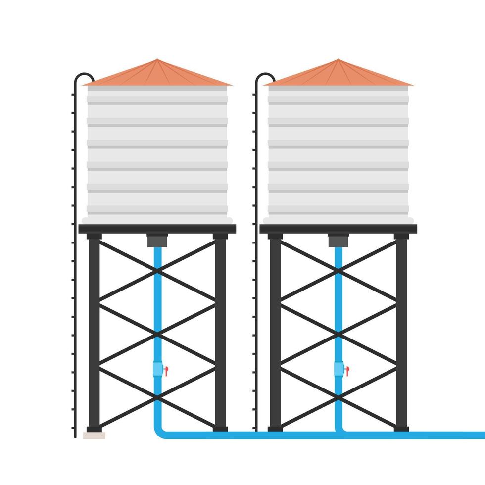 water tank vector. water tank on white background. vector