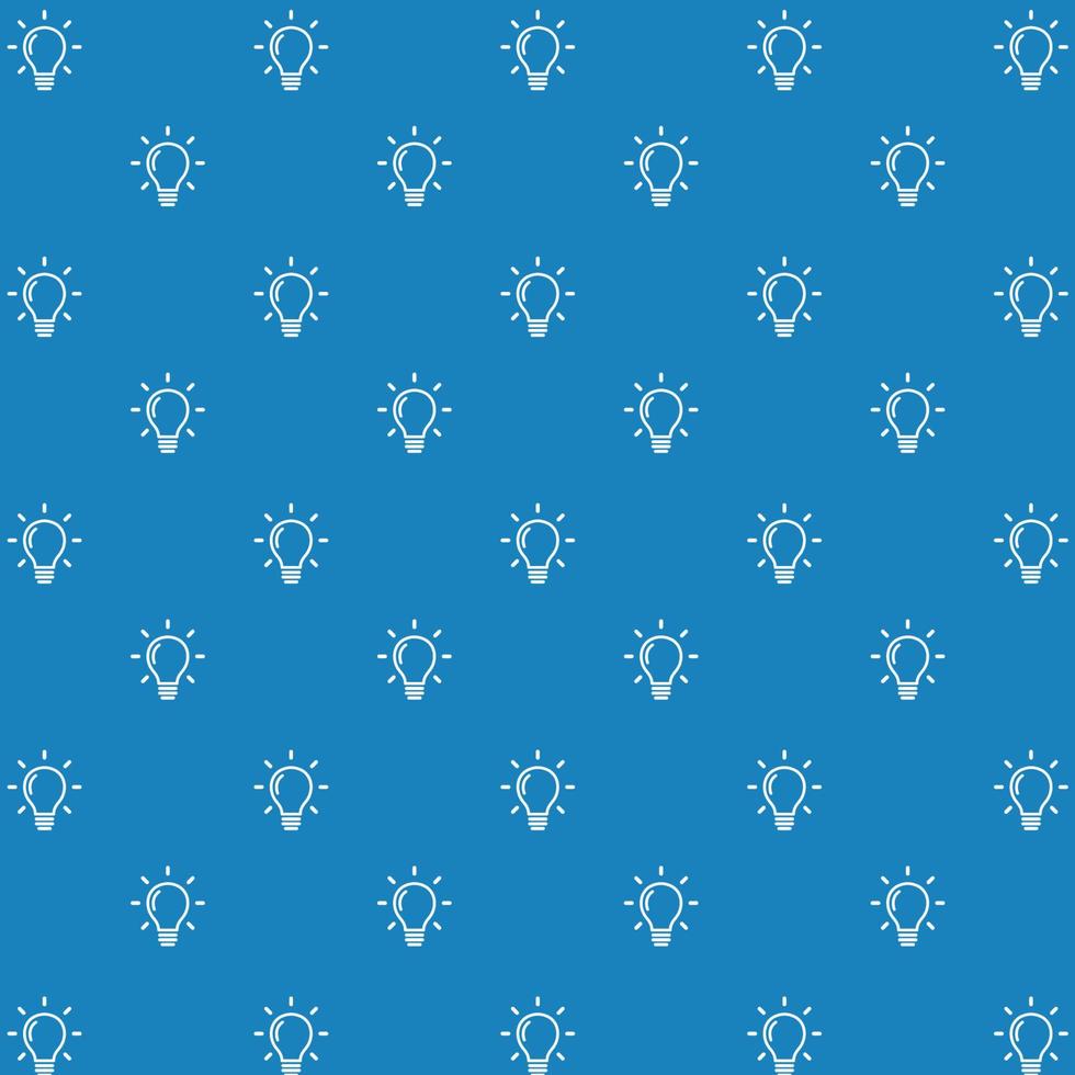Light bulbs line art seamless pattern background. Light bulbs idea. vector