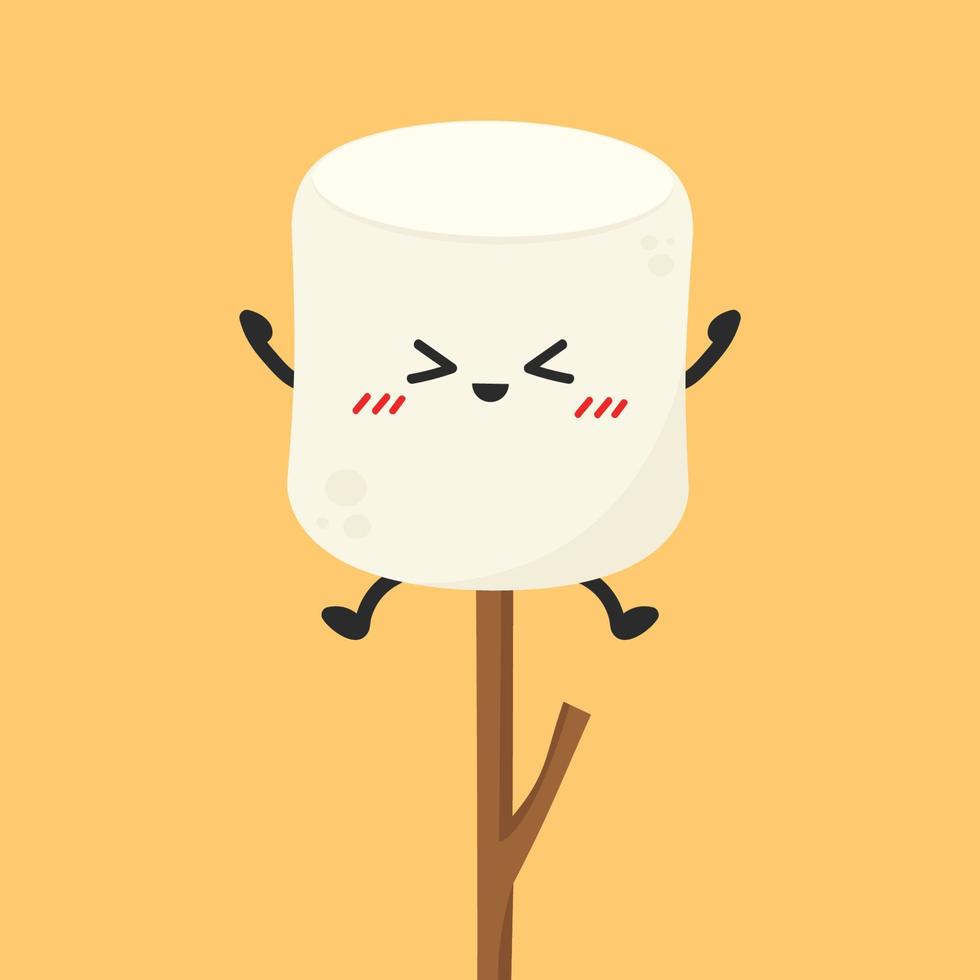 Marshmallow cartoon. marshmallow character design. Marshmallow vector. vector