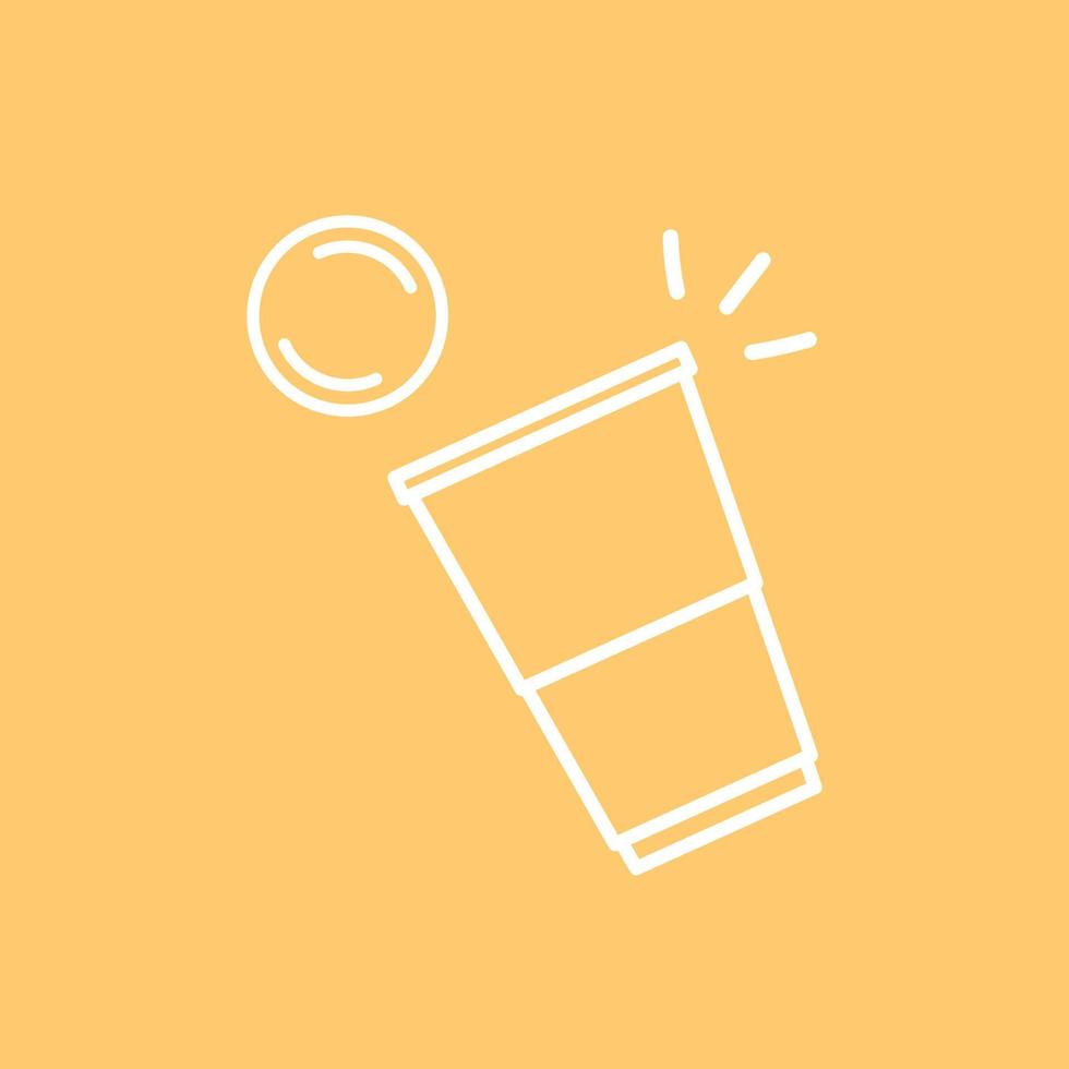 Red party cup isolated on red background, vector illustration. Red beer cup vector. Beer pong.