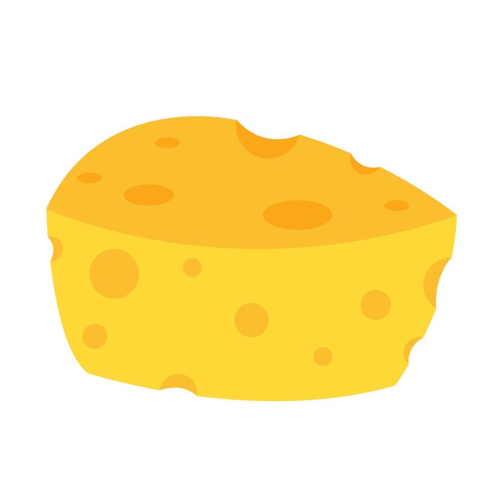 caricatura de queso vector de queso aislado sobre fondo blanco.