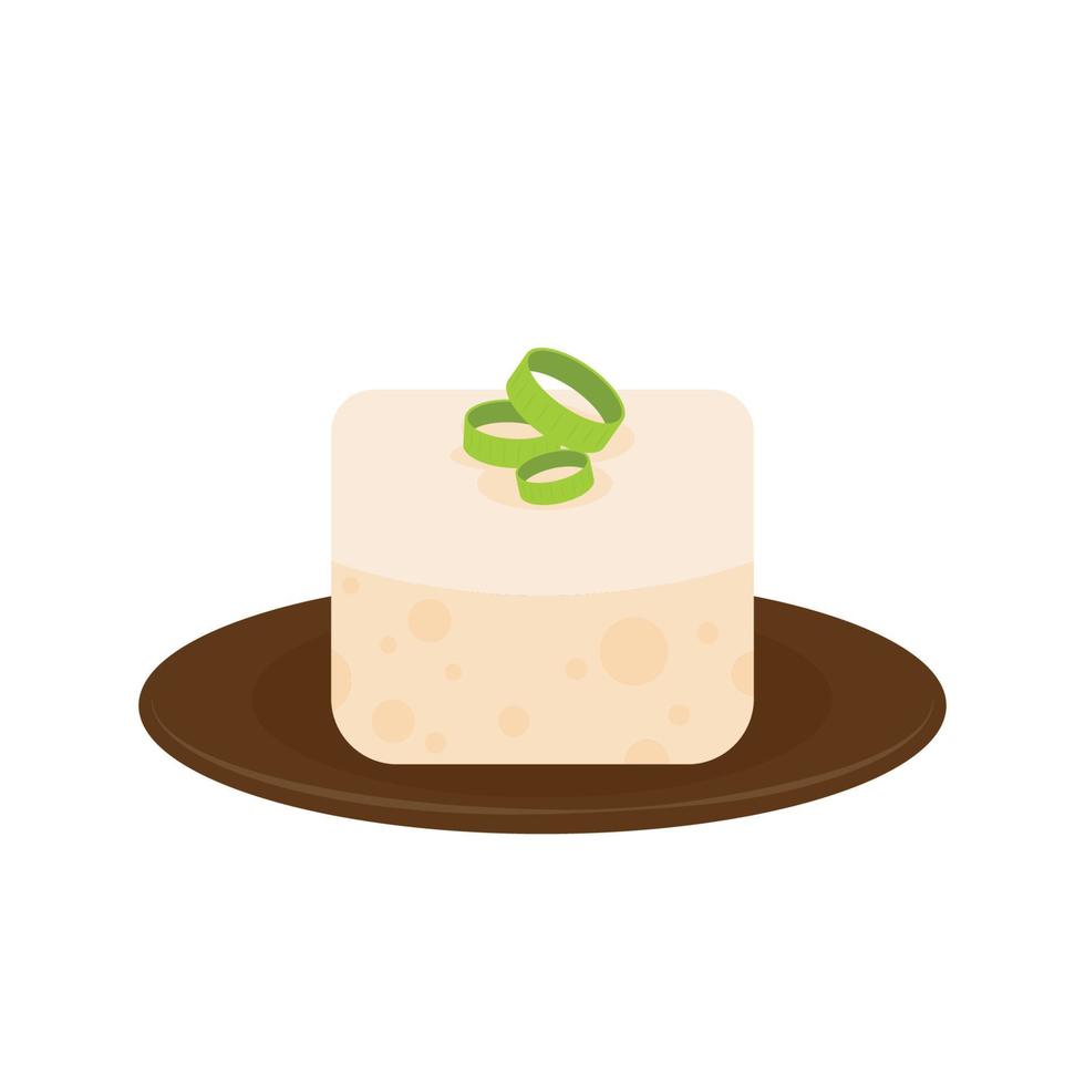 White Tofu vector. Tofu cartoon style isolated on white background. Vegetarian nutrition, healthy food. vector