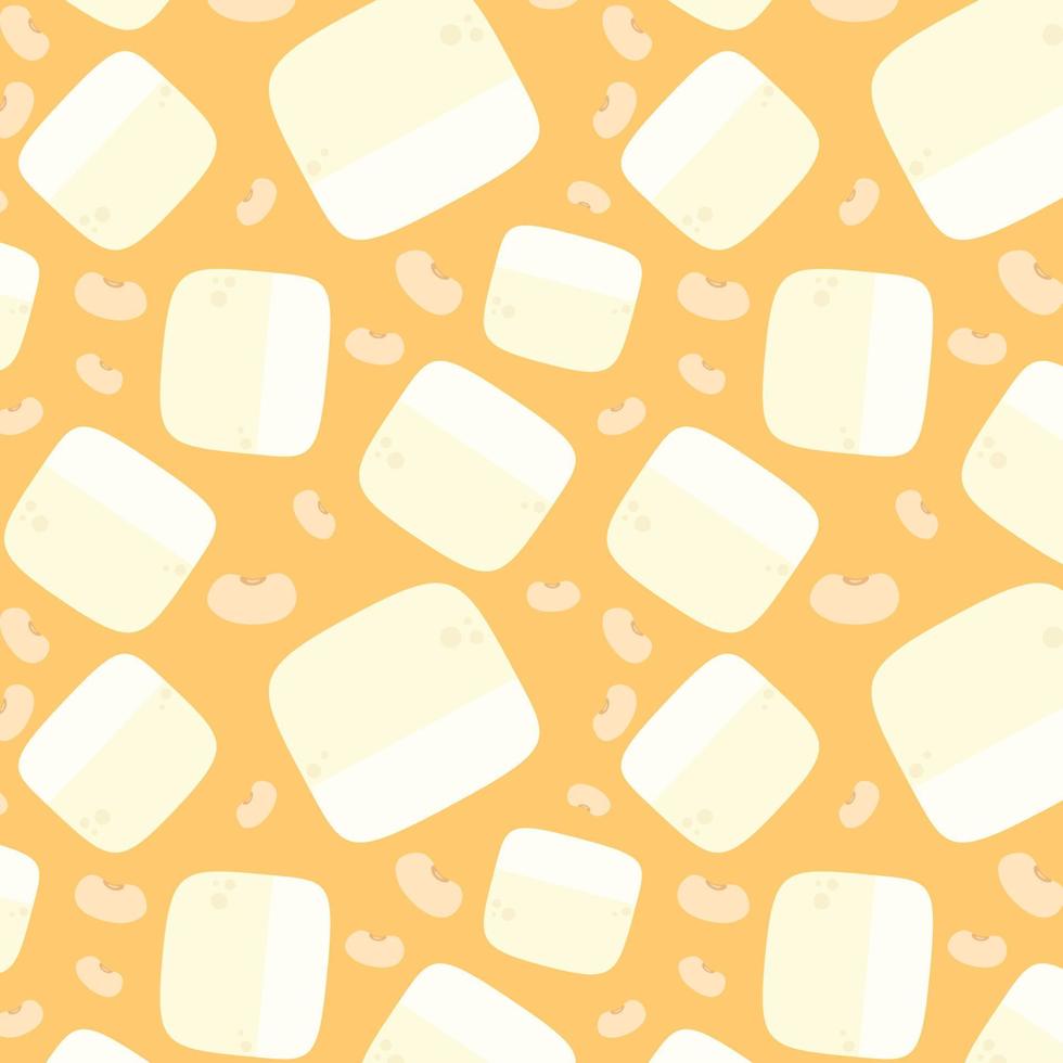 tofu and soybean pattern vector. wallpaper. background. vector