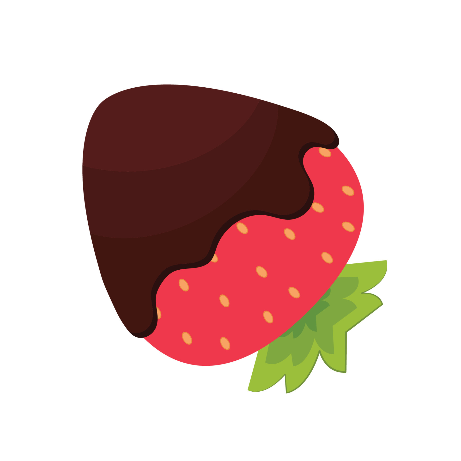 strawberry chocolate vector. white background. symbol. logo design