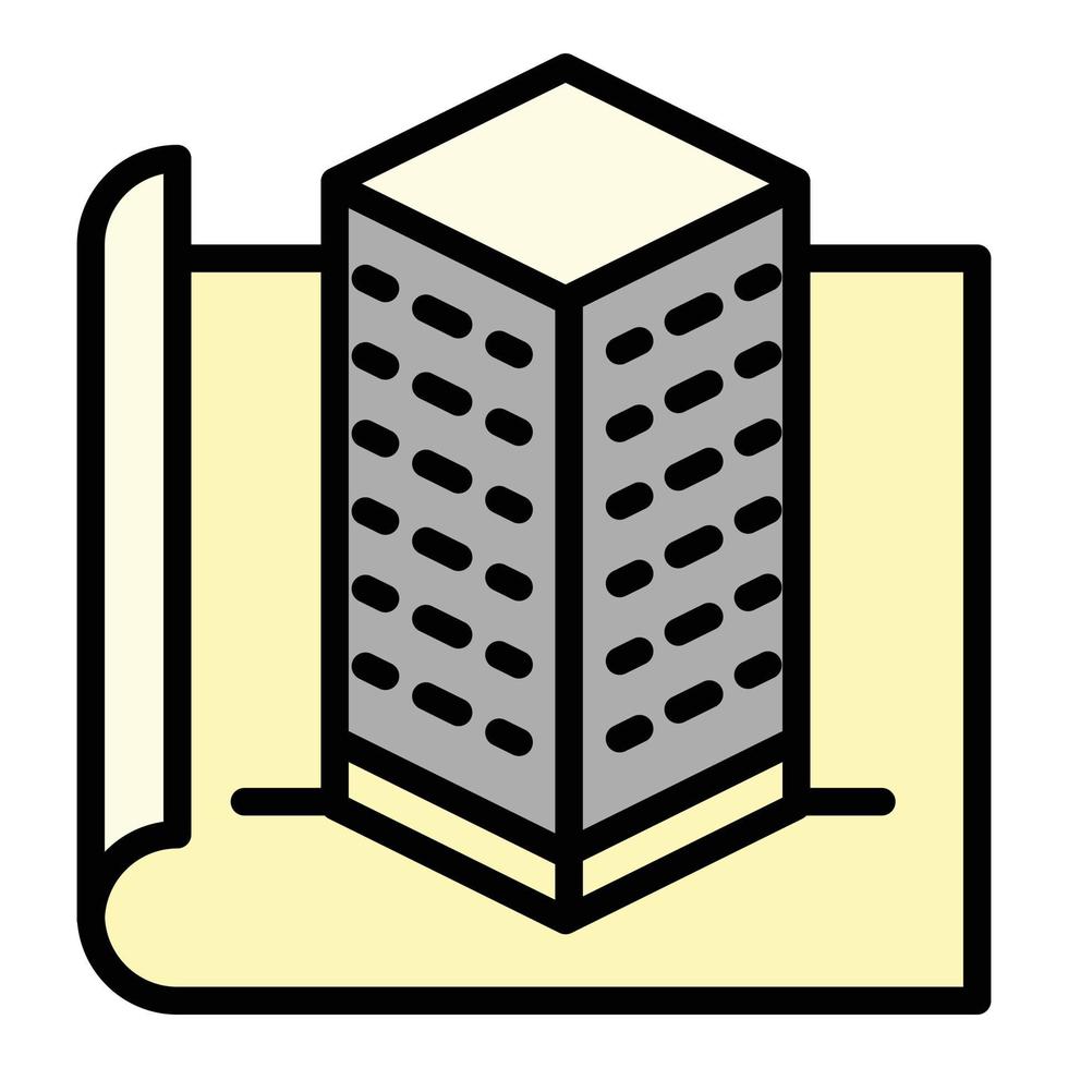 Architect building project icon, outline style vector