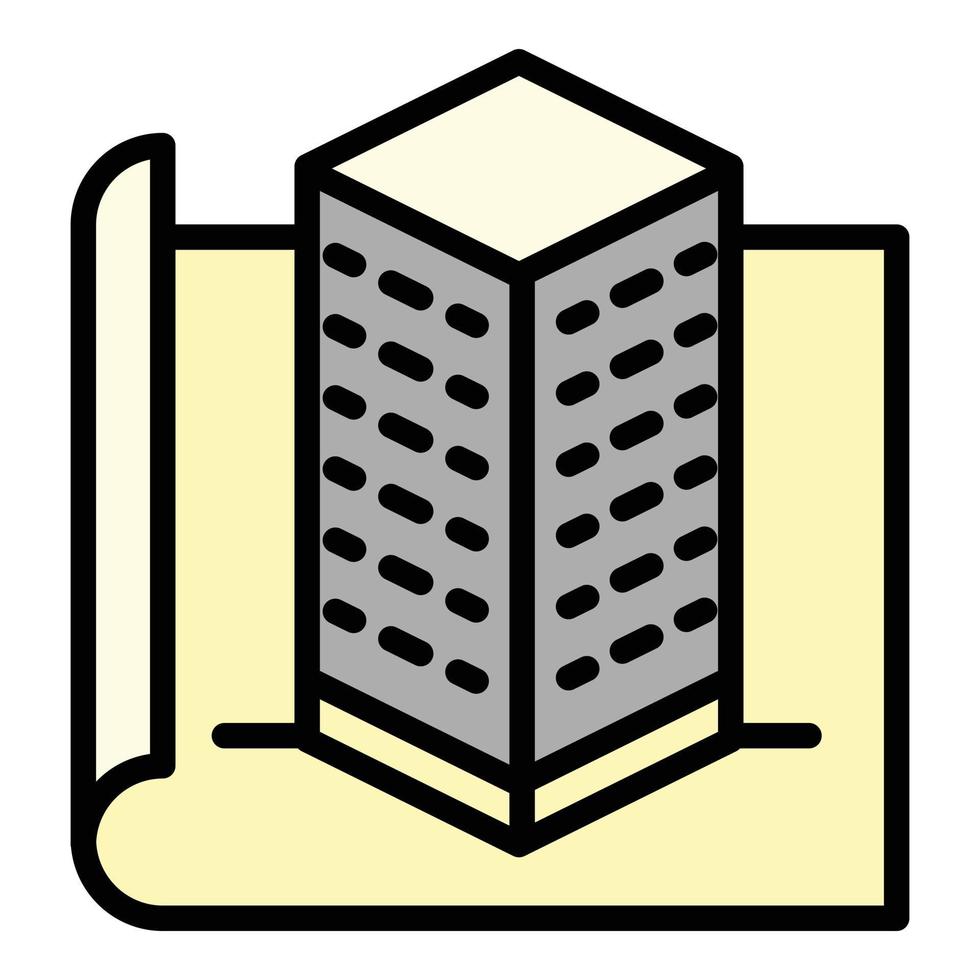 icono de proyecto de construcción de arquitecto, estilo de esquema vector