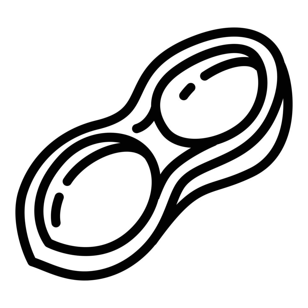 Half peanut shell icon, outline style vector