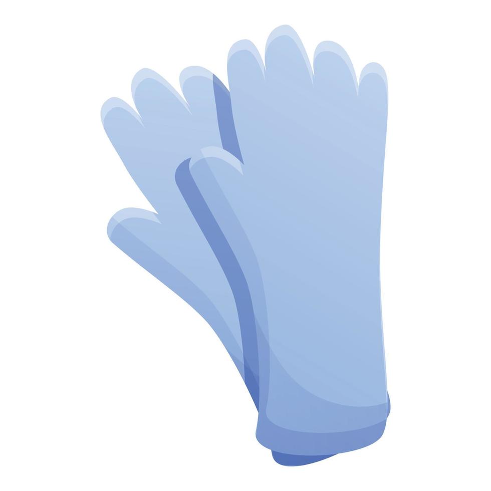 Disinfection rubber gloves icon, cartoon style vector