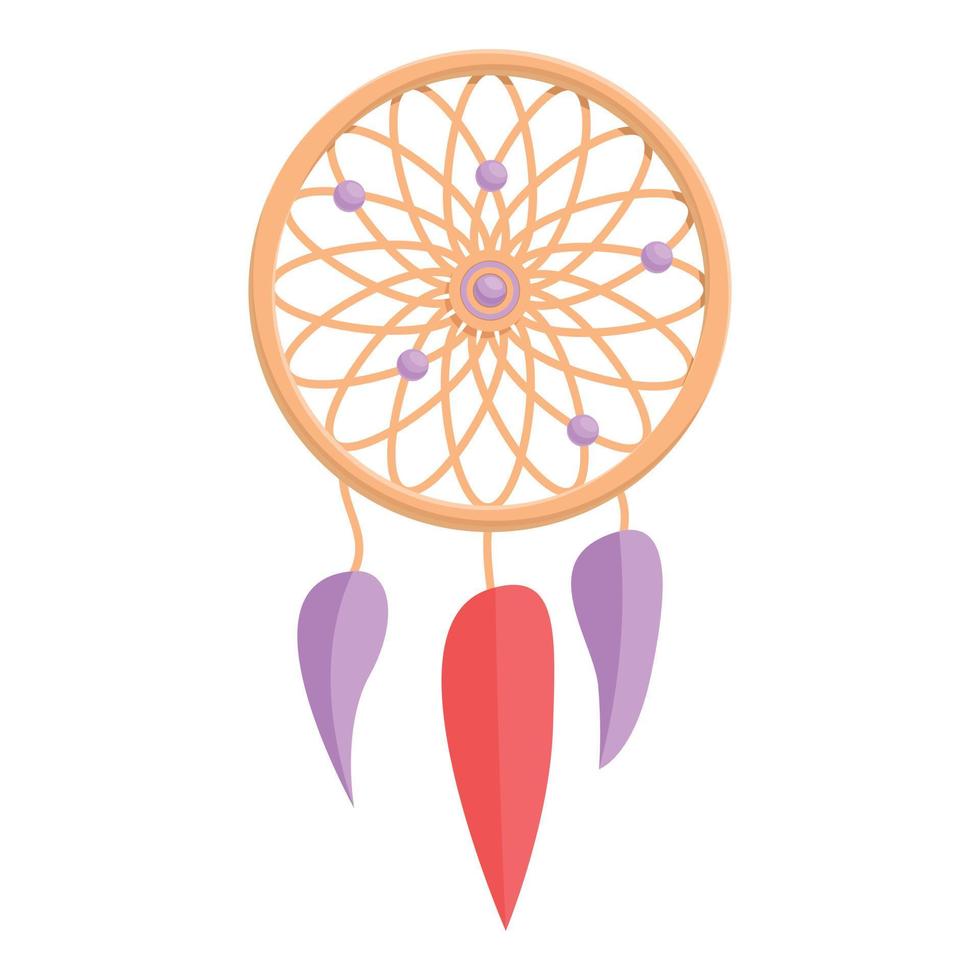 Dream catcher icon, cartoon style vector