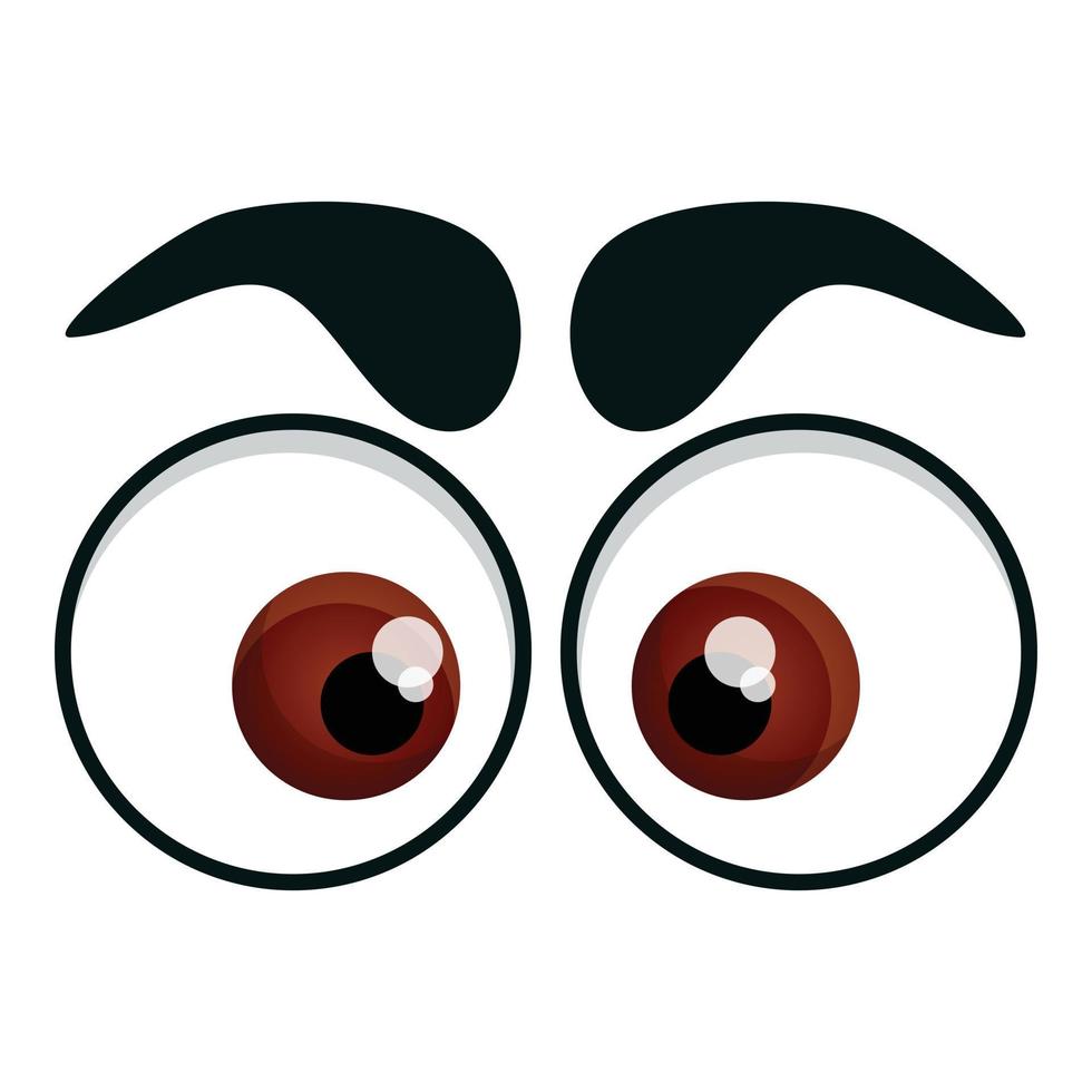 Face eyes icon, cartoon style vector