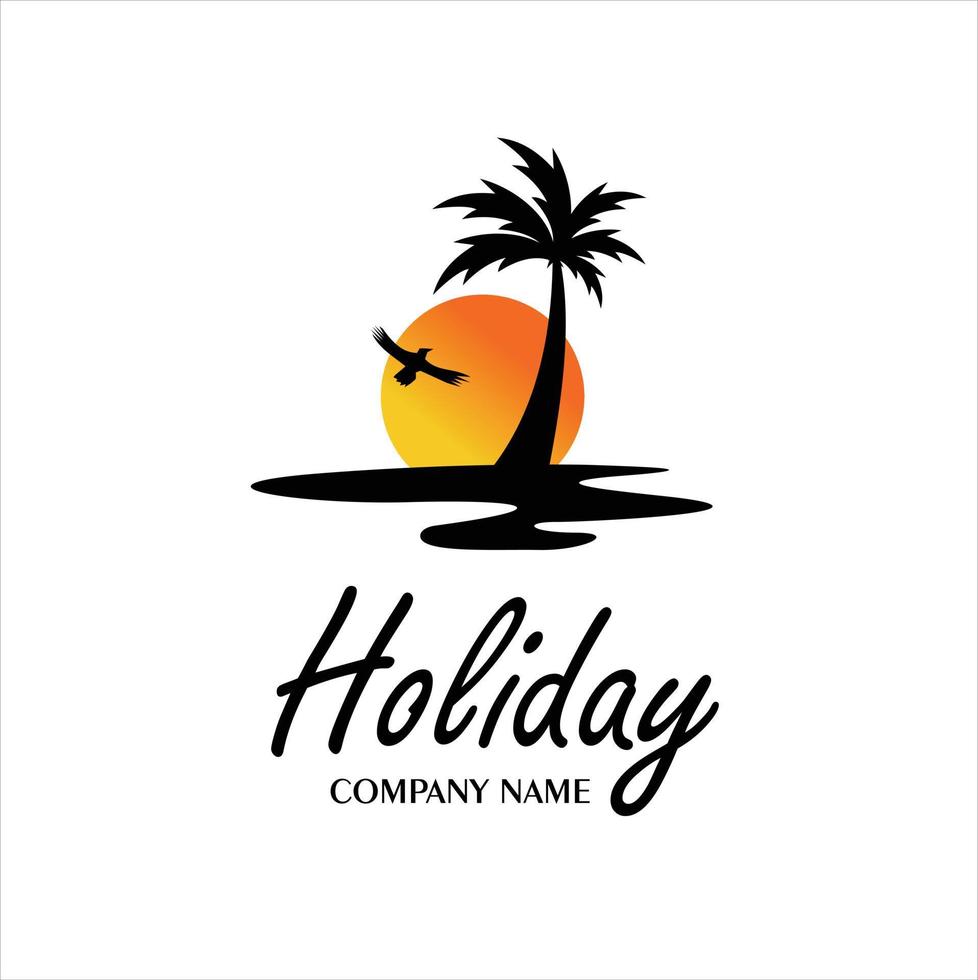 diseño de logotipo de vacaciones creativas. vector