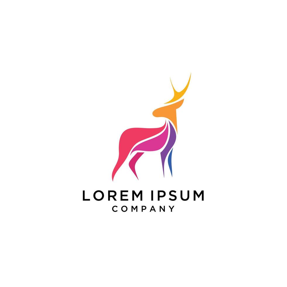colorful deer logo design premium vector