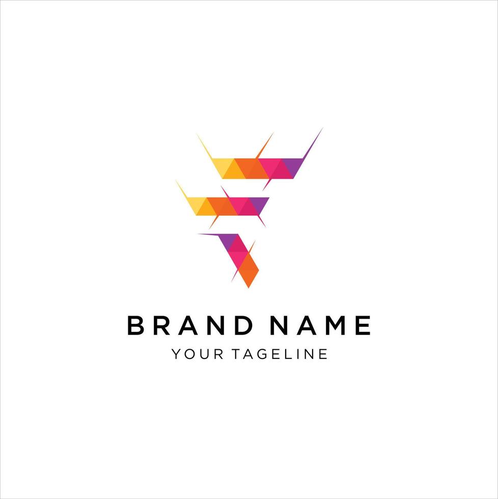 Initial letter F logo design vector illustration. Letter F icon design. Suitable for business and Technology logos