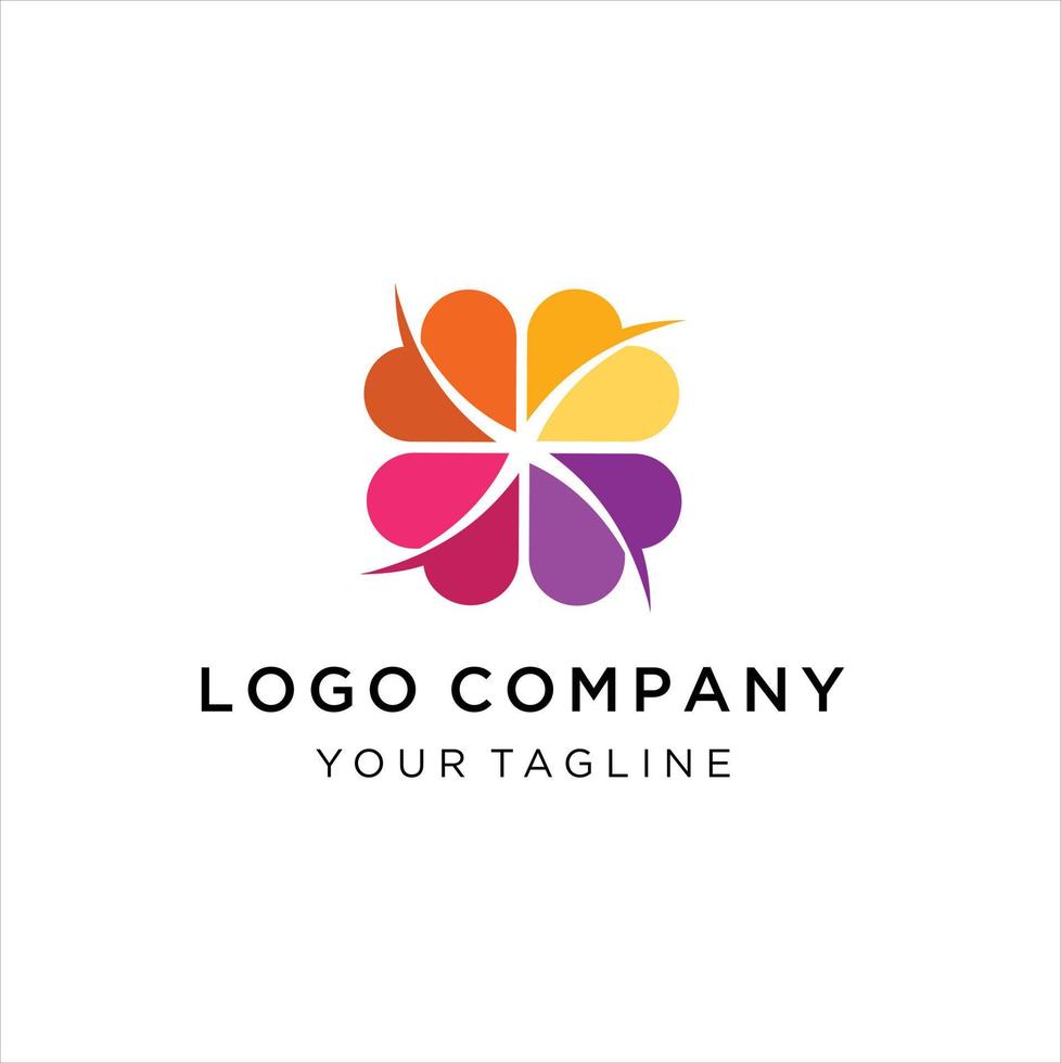 vector de logotipo colorido de hoja de trébol. firma empresa de negocios ecológicos, símbolo naturaleza eco.